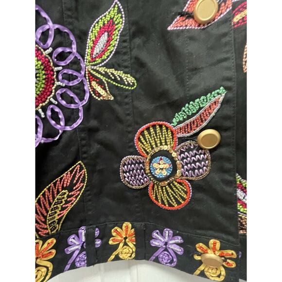 Vtg. BEREK Hysteric Glamour Artsy Jacket Blazer Womens M Embroidered Beaded - Picture 6 of 9